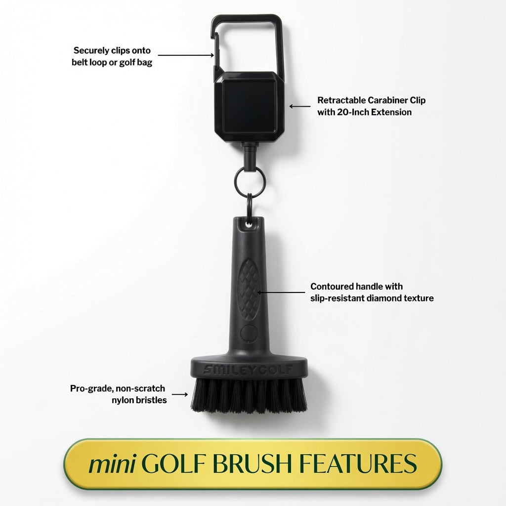 ORIGINAL MINI GOLF BRUSH WITH RETRACTABLE BELT CLIP