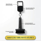 ORIGINAL MINI GOLF BRUSH WITH RETRACTABLE BELT CLIP