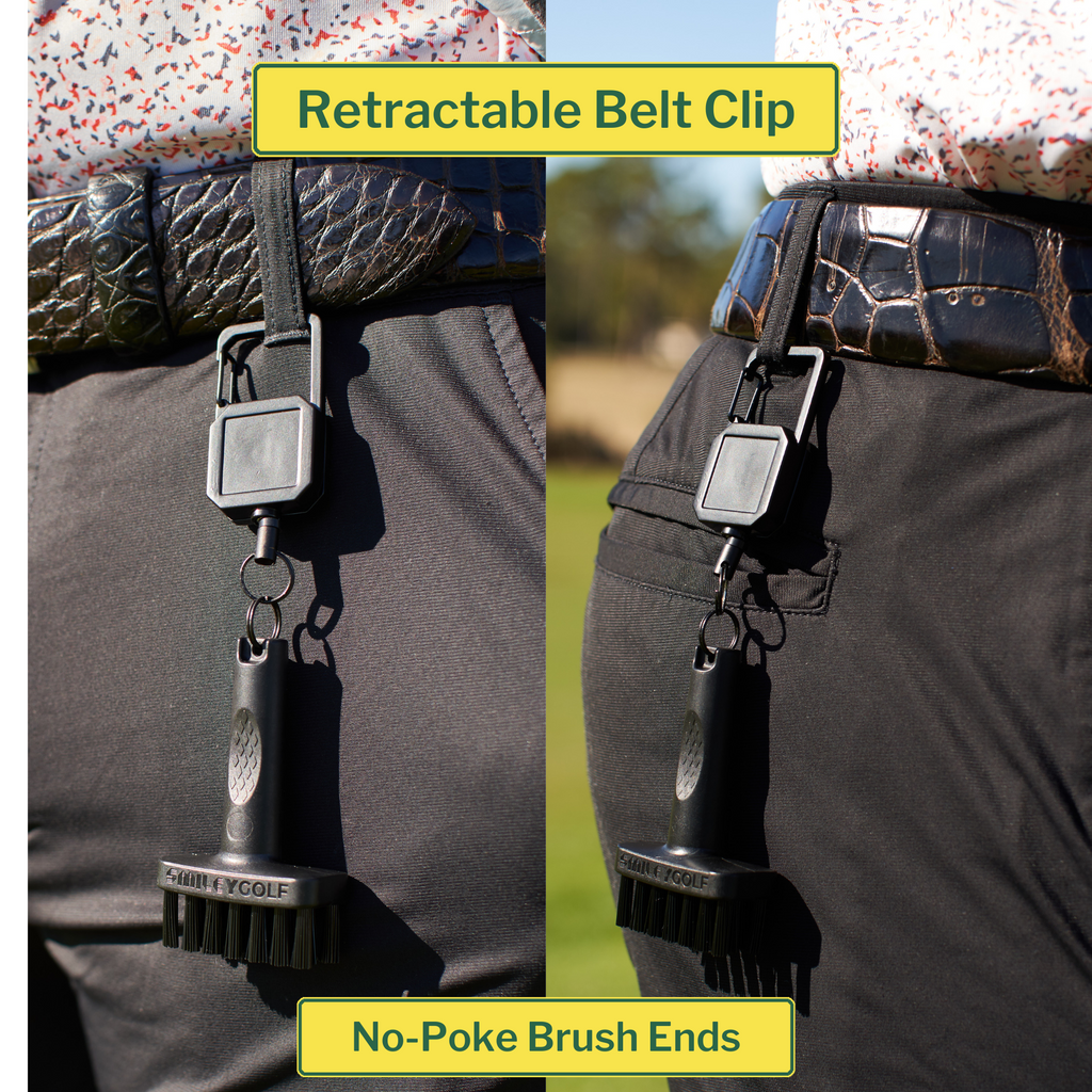 ORIGINAL MINI GOLF BRUSH WITH RETRACTABLE BELT CLIP