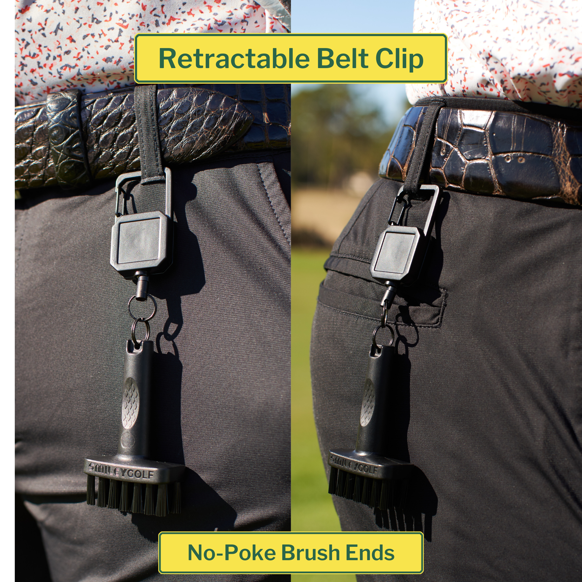 ORIGINAL MINI GOLF BRUSH WITH RETRACTABLE BELT CLIP