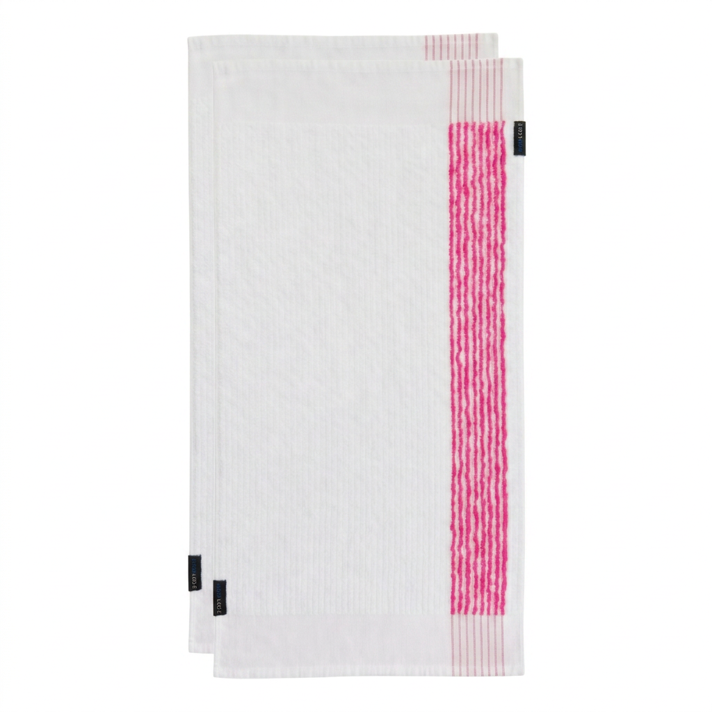NORTH SCOTTSDALE 'THE LEAF' NEON PINK STRIPES medium caddy towel
