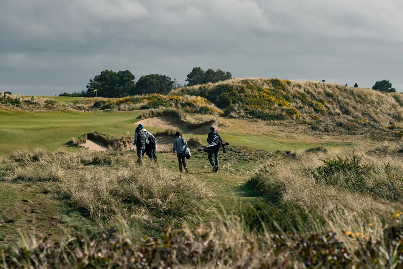 golfers walking course together