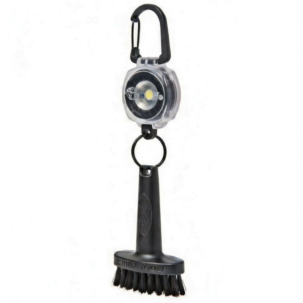 MINI GOLF BRUSH with CLEAR KEY-BACK© SIDEKICK BELT CLIP