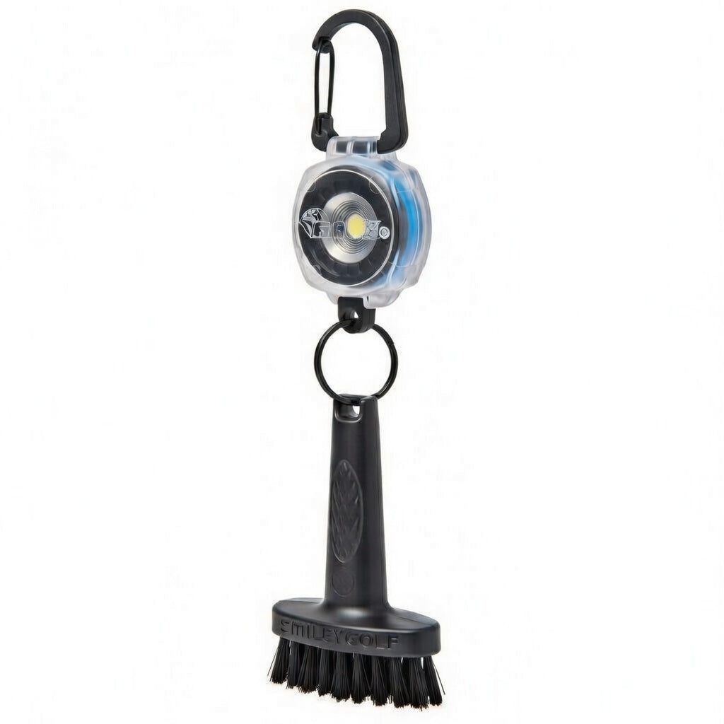 MINI GOLF BRUSH with CLEAR KEY-BACK© SIDEKICK BELT CLIP