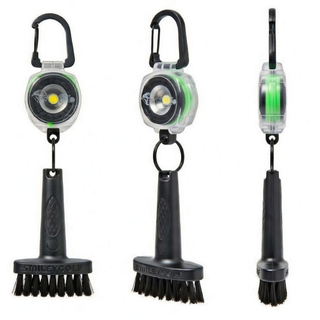 MINI GOLF BRUSH with CLEAR KEY-BACK© SIDEKICK BELT CLIP