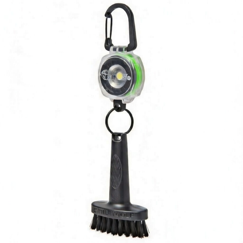 MINI GOLF BRUSH with CLEAR KEY-BACK© SIDEKICK BELT CLIP