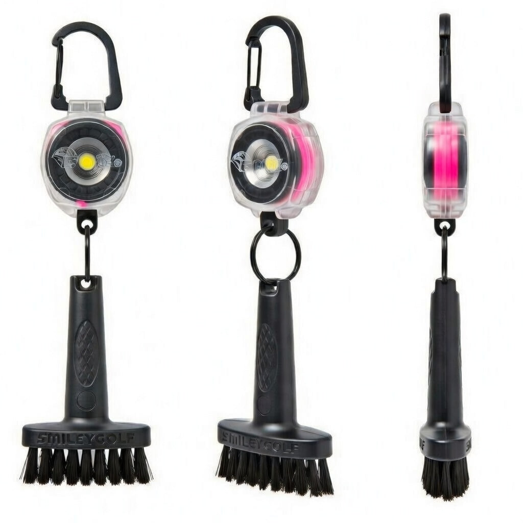 MINI GOLF BRUSH with CLEAR KEY-BACK© SIDEKICK BELT CLIP