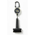 Mini Golf Brush with Clear Retractable Carabiner Keychain Clip and Color Kevlar Cord (yellow cord)