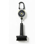 Mini Golf Brush with Clear Retractable Carabiner Keychain Clip and Color Kevlar Cord (yellow cord)