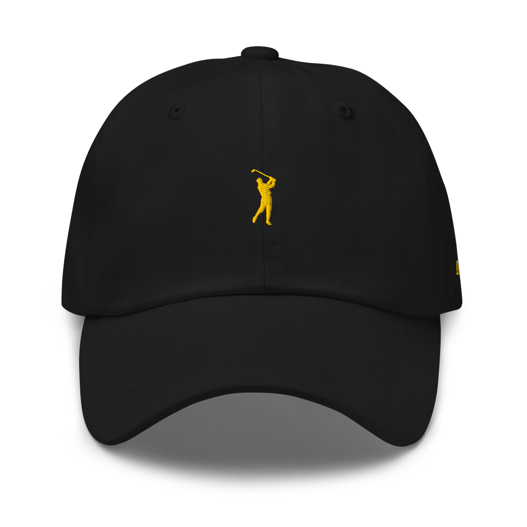 GOLD CLASSIC GOLFER on cotton hat - Black