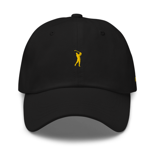 GOLD CLASSIC GOLFER on cotton hat - Black
