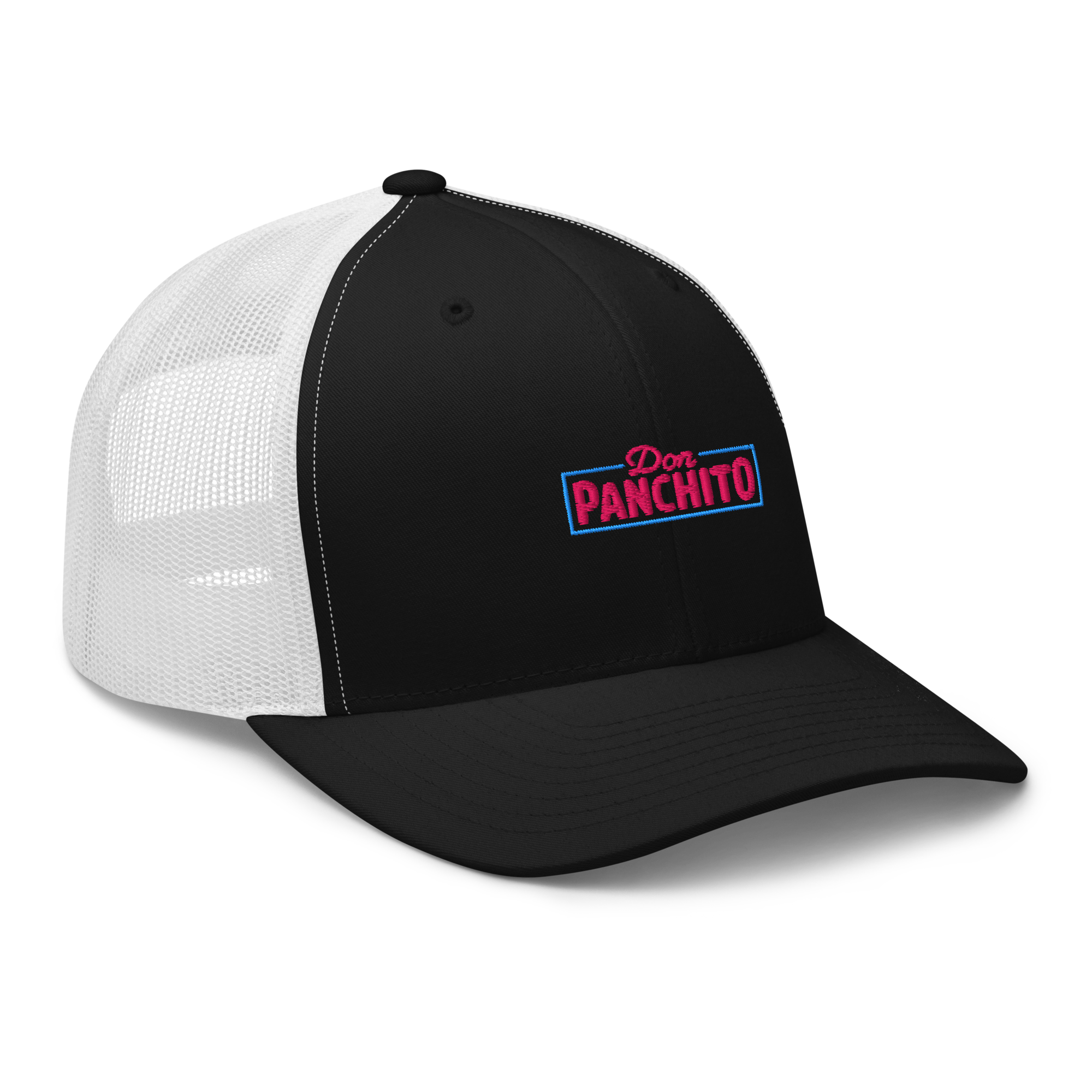 CLASSIC NEON RECTANGLE on trucker hat - Heather Grey/White