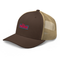 CLASSIC NEON RECTANGLE on trucker hat - Brown/Khaki