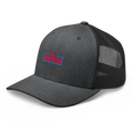 CLASSIC NEON RECTANGLE on trucker hat - Dark Heather Gray