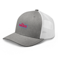 CLASSIC NEON RECTANGLE on trucker hat - Heather Grey/White
