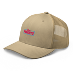 CLASSIC NEON RECTANGLE on trucker hat - Heather Grey/White