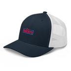 CLASSIC NEON RECTANGLE on trucker hat - Heather Grey/White
