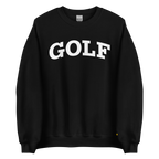 GOLF ARCH ON CHEST + YELLOW FLAG ON LEFT WRIST on unisex sweatshirt - Dark Chocolate