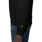 GOLF ARCH ON CHEST + YELLOW FLAG ON LEFT WRIST on unisex sweatshirt - Dark Chocolate