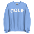 GOLF ARCH ON CHEST + YELLOW FLAG ON LEFT WRIST on unisex sweatshirt - Carolina Blue