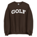 GOLF ARCH ON CHEST + YELLOW FLAG ON LEFT WRIST on unisex sweatshirt - Dark Chocolate