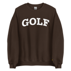 GOLF ARCH ON CHEST + YELLOW FLAG ON LEFT WRIST on unisex sweatshirt - Maroon