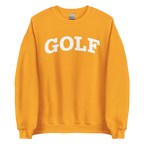 GOLF ARCH ON CHEST + YELLOW FLAG ON LEFT WRIST on unisex sweatshirt - Gold