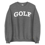 GOLF ARCH ON CHEST + YELLOW FLAG ON LEFT WRIST on unisex sweatshirt - Graphite Heather