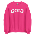 GOLF ARCH ON CHEST + YELLOW FLAG ON LEFT WRIST on unisex sweatshirt - Light Pink