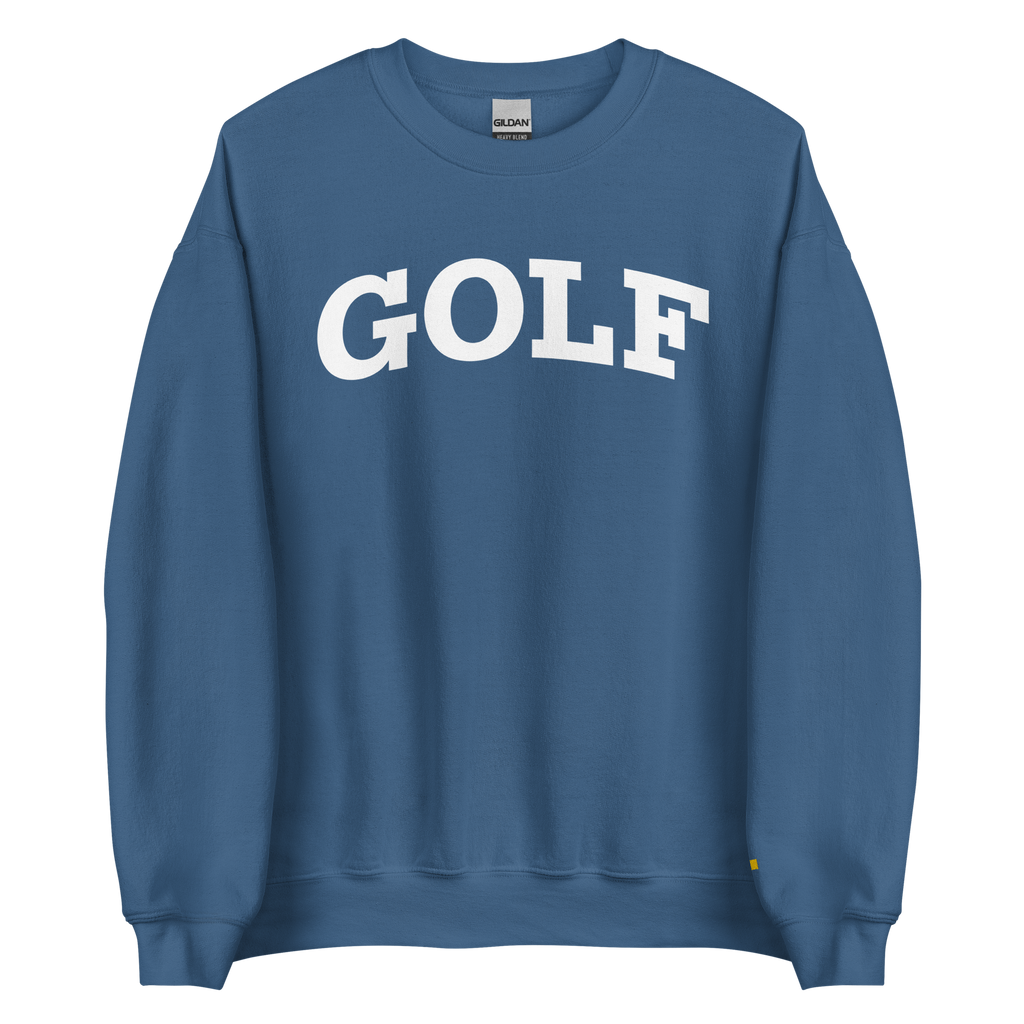 GOLF ARCH ON CHEST + YELLOW FLAG ON LEFT WRIST on unisex sweatshirt - Royal