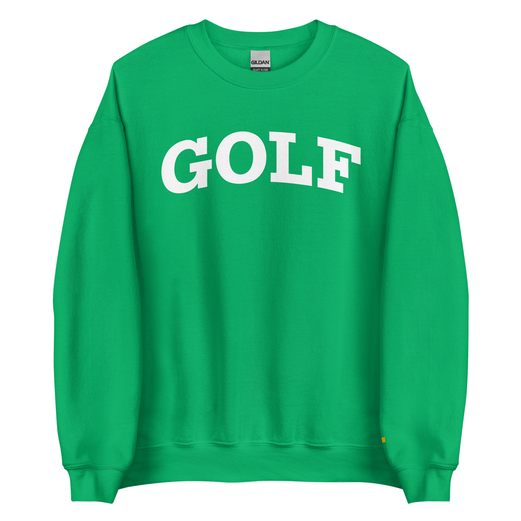 GOLF ARCH ON CHEST + YELLOW FLAG ON LEFT WRIST on unisex sweatshirt - Irish Green