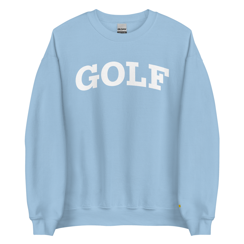 GOLF ARCH ON CHEST + YELLOW FLAG ON LEFT WRIST on unisex sweatshirt - Light Blue
