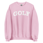GOLF ARCH ON CHEST + YELLOW FLAG ON LEFT WRIST on unisex sweatshirt - Graphite Heather