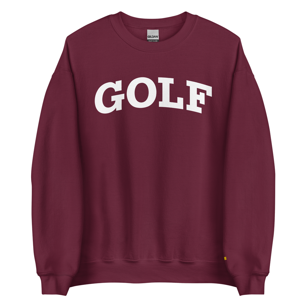 GOLF ARCH ON CHEST + YELLOW FLAG ON LEFT WRIST on unisex sweatshirt - Dark Chocolate