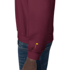 GOLF ARCH ON CHEST + YELLOW FLAG ON LEFT WRIST on unisex sweatshirt - Dark Heather