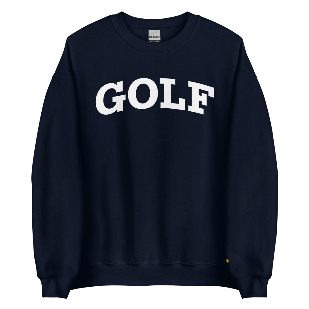 GOLF ARCH ON CHEST + YELLOW FLAG ON LEFT WRIST on unisex sweatshirt - Dark Chocolate