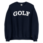 GOLF ARCH ON CHEST + YELLOW FLAG ON LEFT WRIST on unisex sweatshirt - Dark Chocolate