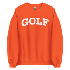 GOLF ARCH ON CHEST + YELLOW FLAG ON LEFT WRIST on unisex sweatshirt - Gold