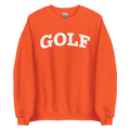 GOLF ARCH ON CHEST + YELLOW FLAG ON LEFT WRIST on unisex sweatshirt - Orange