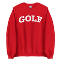 GOLF ARCH ON CHEST + YELLOW FLAG ON LEFT WRIST on unisex sweatshirt - Red