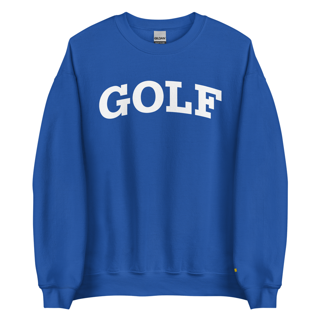 GOLF ARCH ON CHEST + YELLOW FLAG ON LEFT WRIST on unisex sweatshirt - Graphite Heather