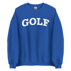 GOLF ARCH ON CHEST + YELLOW FLAG ON LEFT WRIST on unisex sweatshirt - Graphite Heather