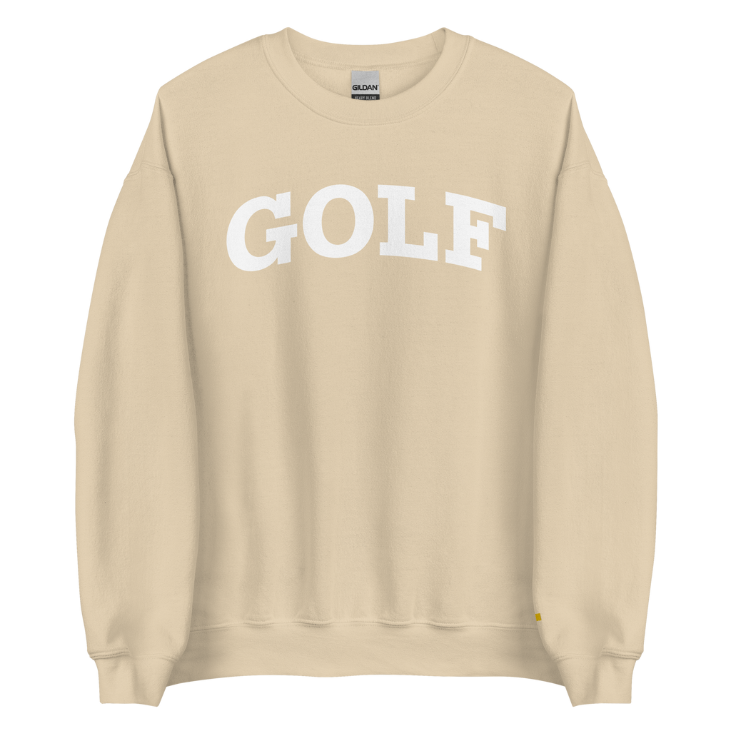 GOLF ARCH ON CHEST + YELLOW FLAG ON LEFT WRIST on unisex sweatshirt - Heliconia