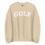 GOLF ARCH ON CHEST + YELLOW FLAG ON LEFT WRIST on unisex sweatshirt - Heliconia