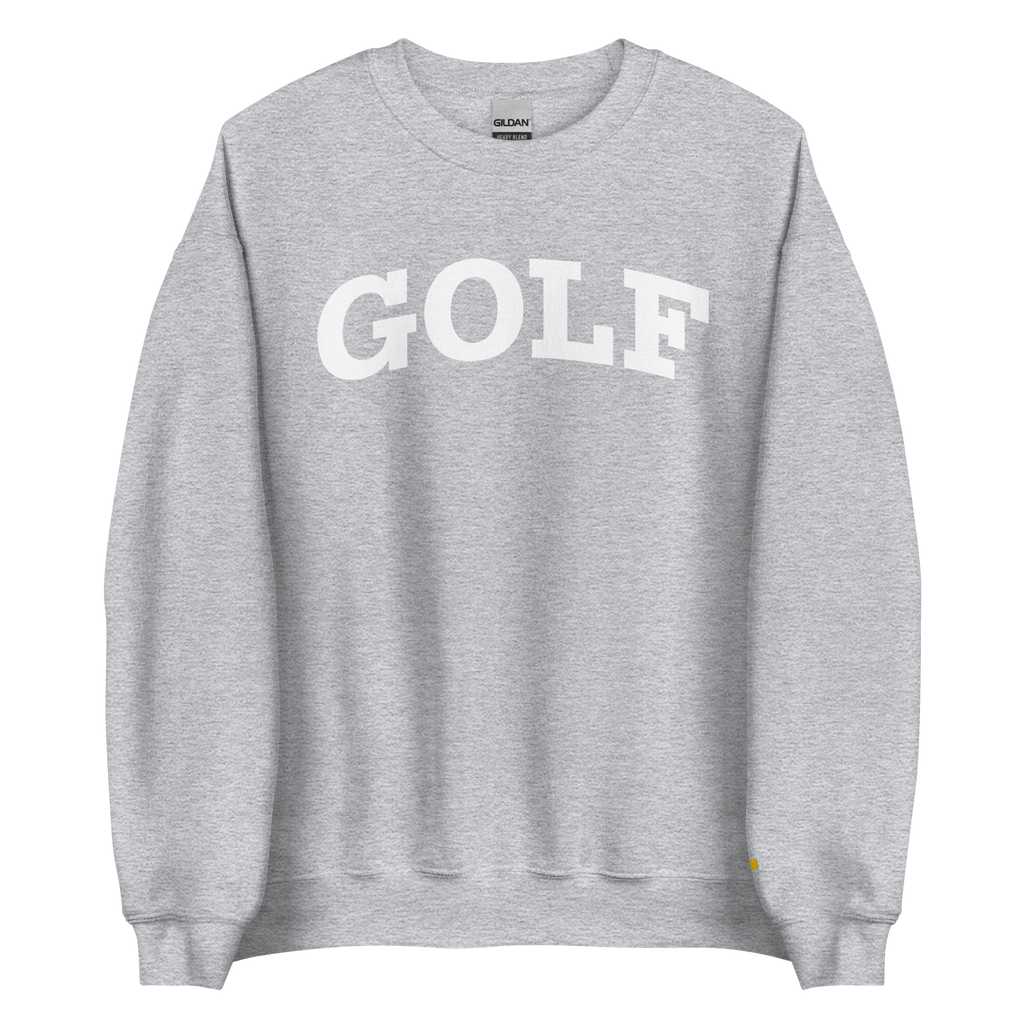 GOLF ARCH ON CHEST + YELLOW FLAG ON LEFT WRIST on unisex sweatshirt - Gold