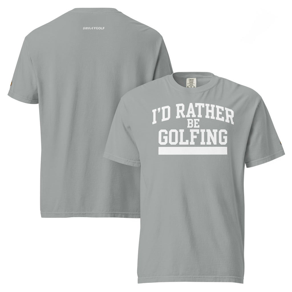 I'D RATHER BE GOLFING - VARSITY unisex garment-dyed heavyweight t-shirt