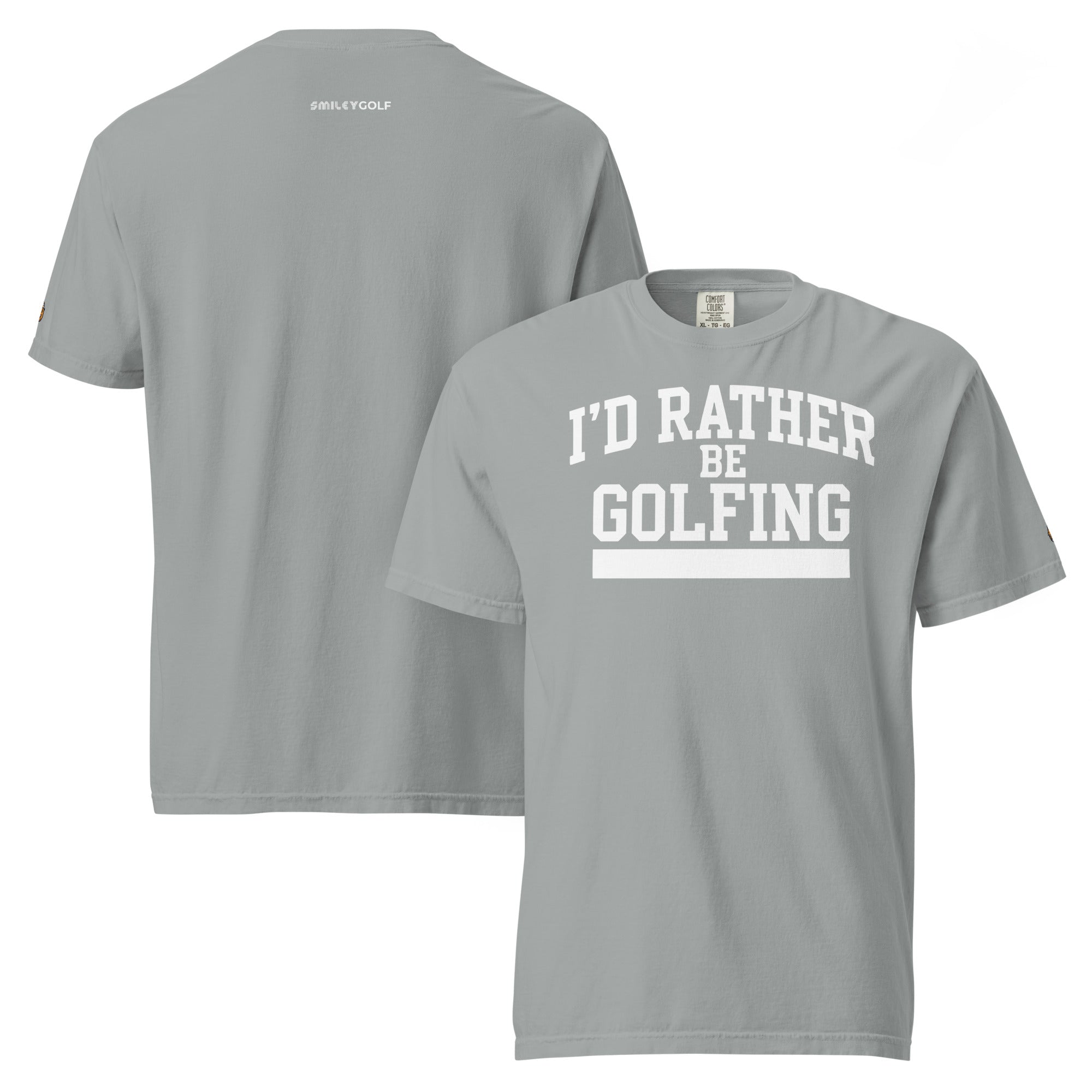 I'D RATHER BE GOLFING - VARSITY unisex garment-dyed heavyweight t-shirt