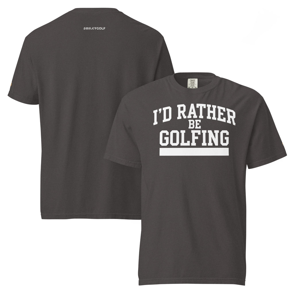I'D RATHER BE GOLFING - VARSITY unisex garment-dyed heavyweight t-shirt