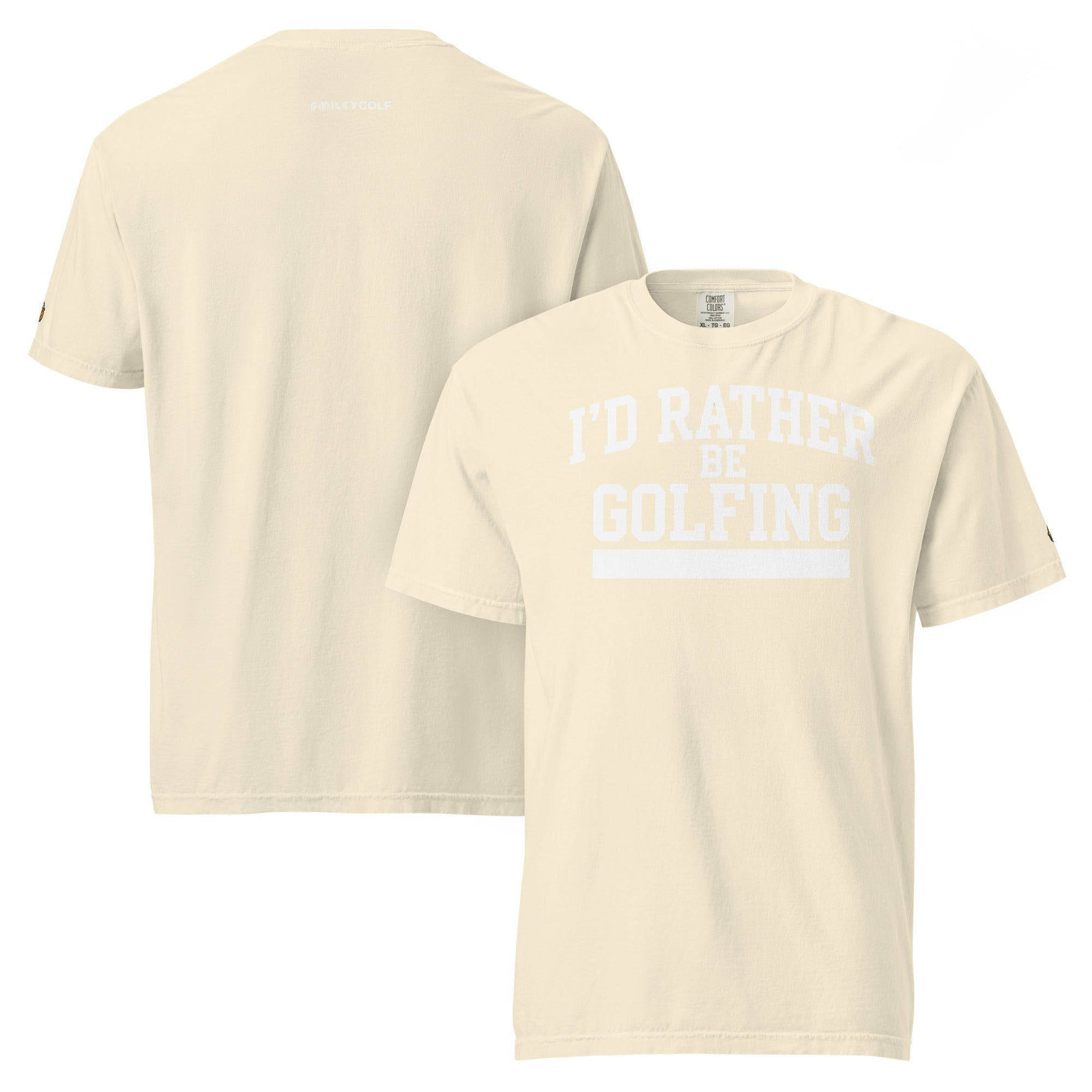I'D RATHER BE GOLFING - VARSITY unisex garment-dyed heavyweight t-shirt