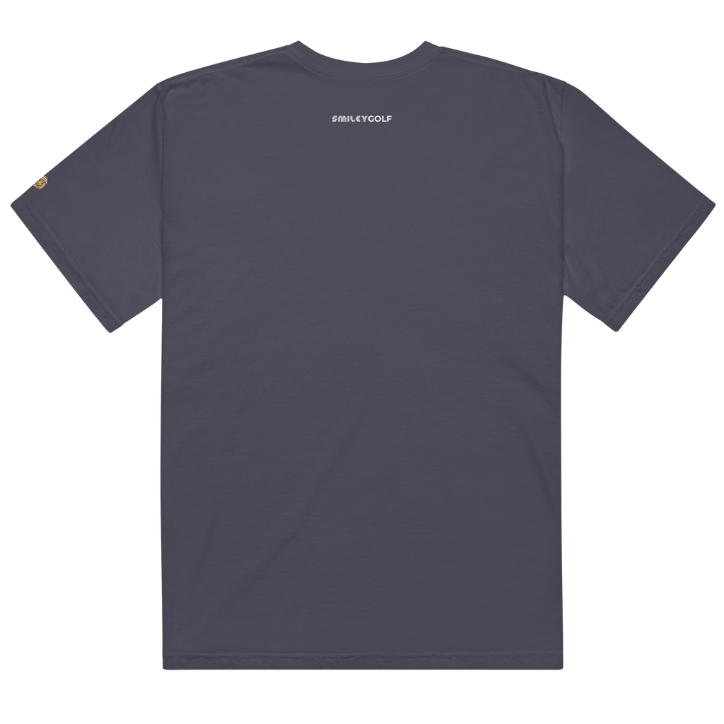 'I'D RATHER BE GOLFING' VARSITY + ICON + SMILEY GOLF on unisex t-shirts - True Navy